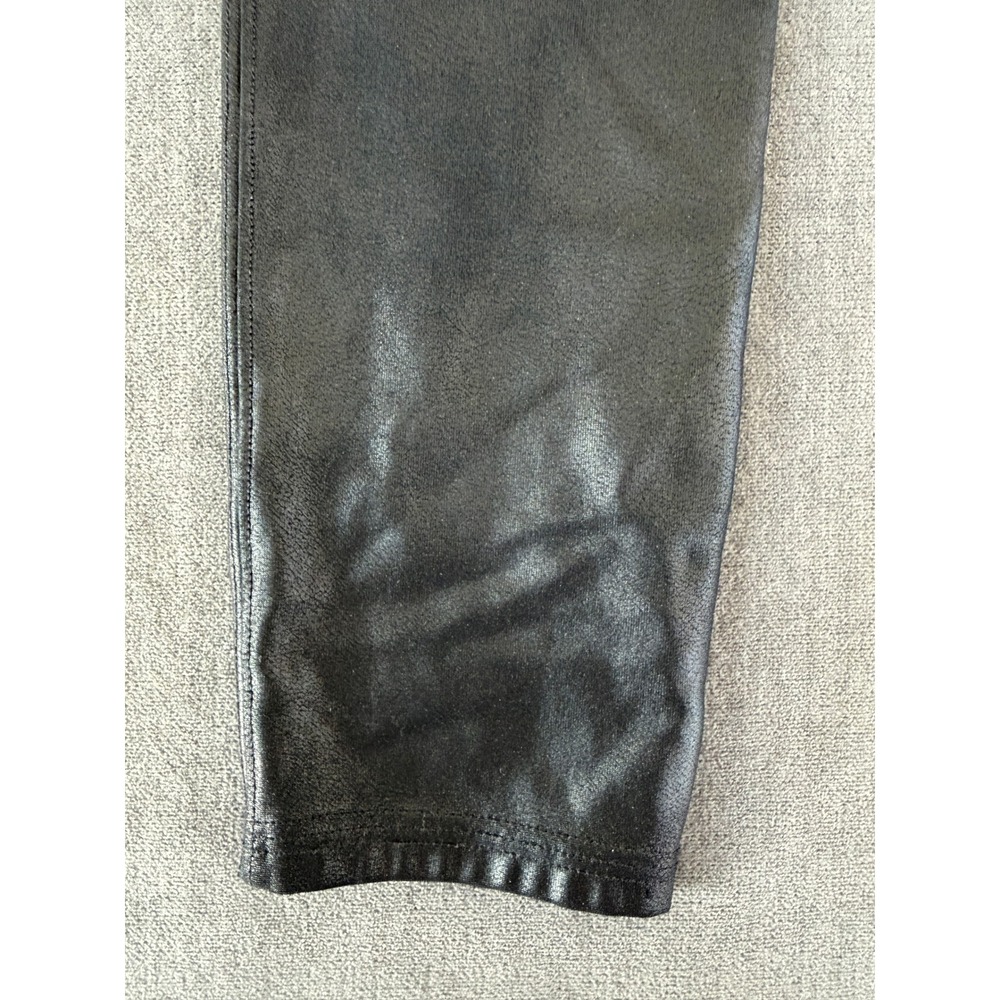 Spanx Faux Leather Moto Leggings Black High Waisted Womens L Capsule Wardrobe - Picture 2 of 9